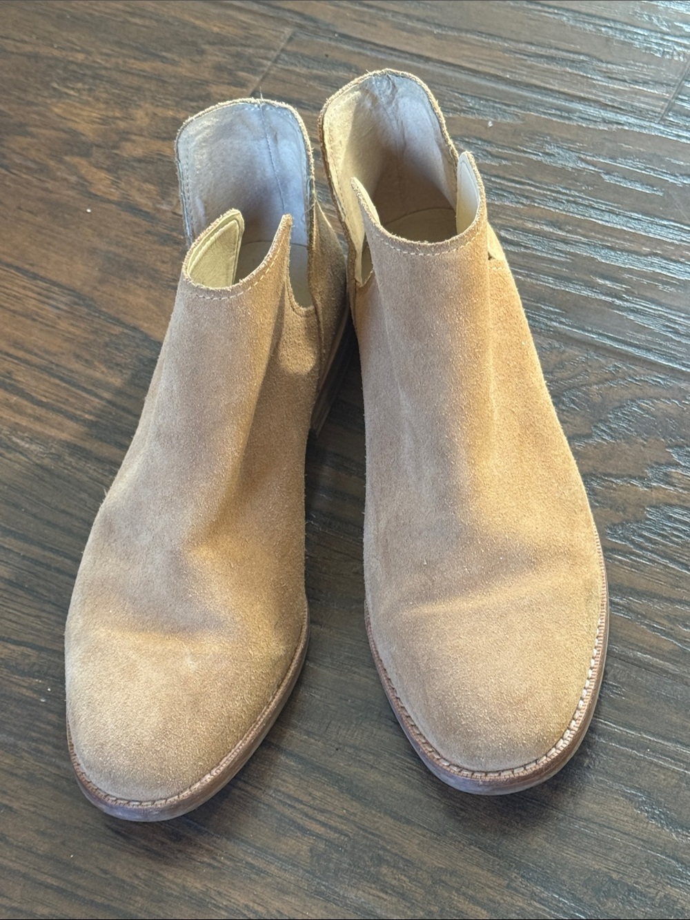 Lands' End Women's Tan Suede Ankle Booties